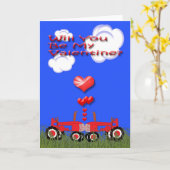 Het kussen van Tractoren onder Harten Kaart (Gele Bloem)