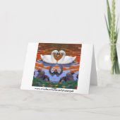 Het kussen van Zwanen in Liefde, de Halzen van de Kaart (Achterkant)