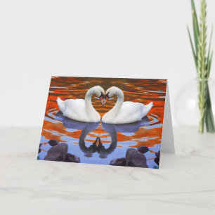 Het kussen van Zwanen in Liefde, de Halzen van de Kaart