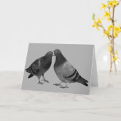 Het kussende Wenskaart van Duiven Kaart (Gele Bloem)