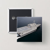 Het kustgevechtsschip Independence 3 Vierkante Button 5,1 Cm (Voorkant /achterkant)