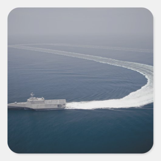 Het kustgevechtsschip Independence 4 Vierkante Sticker (Voorkant)