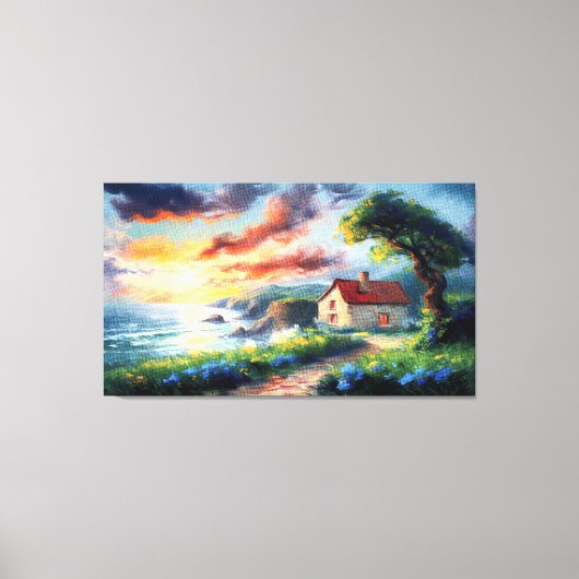 Het kusthuisje canvas afdruk (Voorkant)