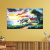 Het kusthuisje canvas afdruk (Insitu (Woonkamer))