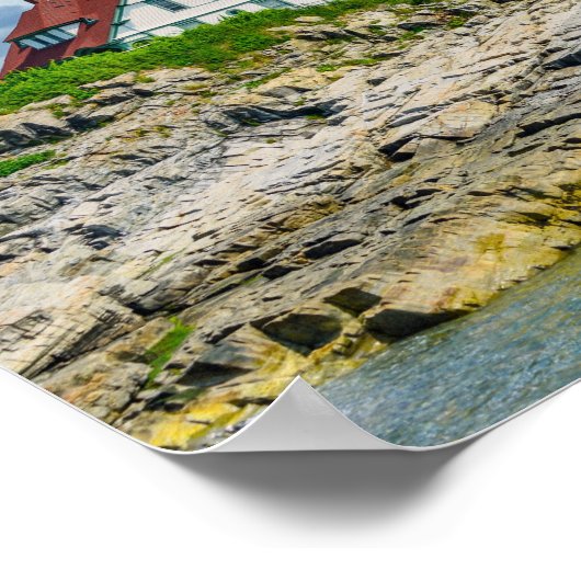 Het kustlandschap van de vuurtoren van New England Poster (Hoek)