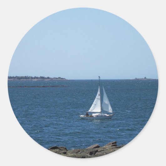 Het kustlandschap van Maine Ronde Sticker (Voorkant)