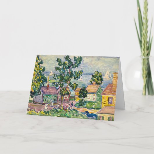 Het kustplaatsje New England | Maurice Prendergast Kaart (Voorkant)