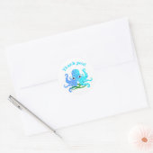 Het Kutest Blue Octopus Nautical Thema Dank je Ronde Sticker (Envelop)