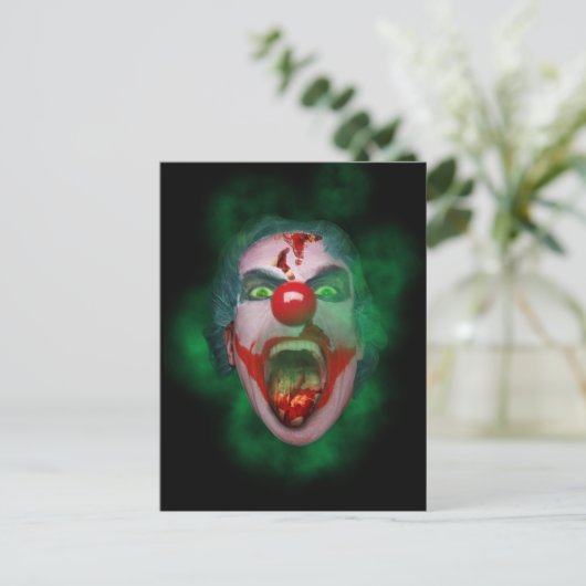 Het kwade Gezicht van de Clown van de Joker Briefkaart (Staand voorkant)