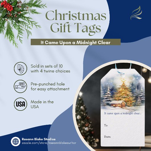 Het kwam op een Midnight Clear Christmas Gift Labe Cadeaulabel