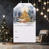 Het kwam op een Midnight Clear Christmas Gift Labe Cadeaulabel