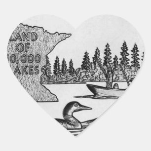Het Kwart van de Staat van Minnesota Hart Sticker