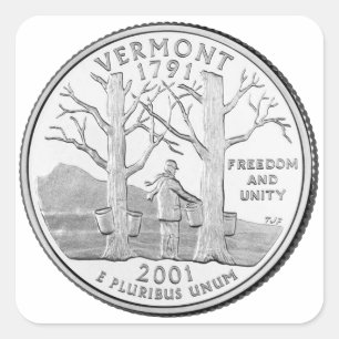 Het Kwart van de Staat van Vermont Vierkante Sticker