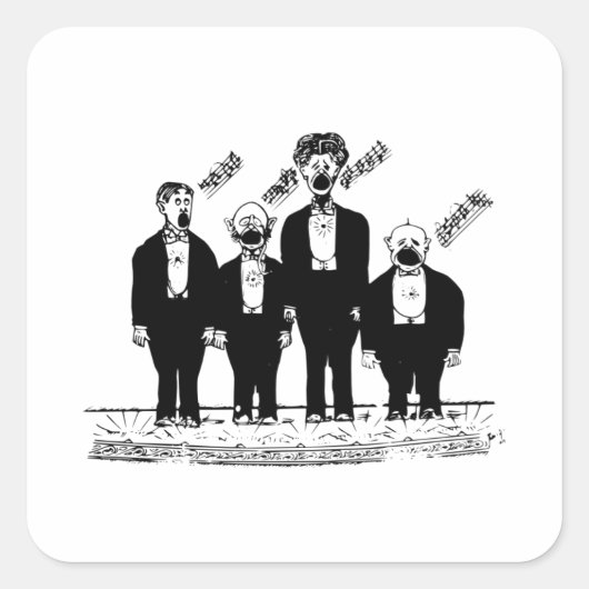 Het kwartet, Barbershop Zangers, Vierkante Sticker (Voorkant)