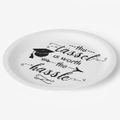 Het kwastje is het afstuderen waard papieren bordje (Gekanteld)