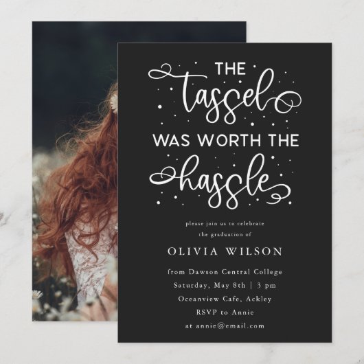 Het kwastje was het gedoe van het Afstudeerder waa Kaart (Voorkant / Achterkant)