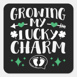 Het kweken van mijn Lucky Charm Funny St Patrick's Vierkante Sticker