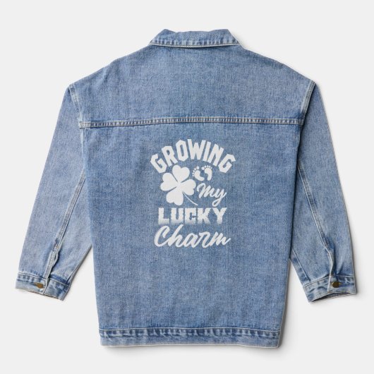Het kweken van mijn Lucky Charm St. Patrick's Day  Denim Jacket (Achterkant)