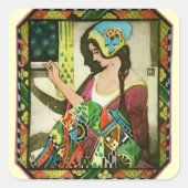 Het kwilter vierkante sticker (Voorkant)