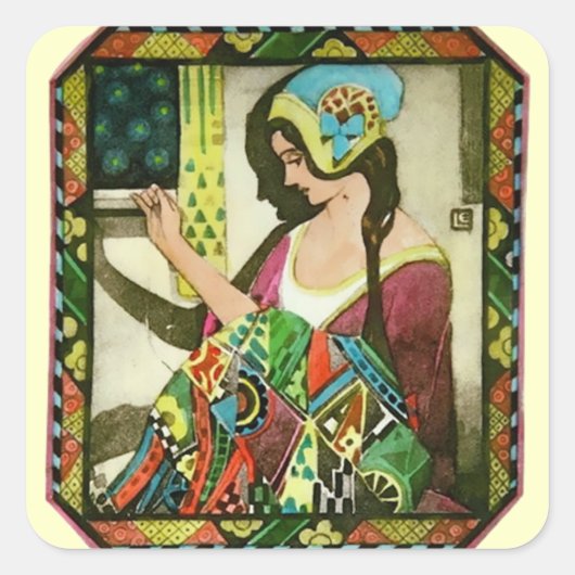 Het kwilter vierkante sticker (Voorkant)