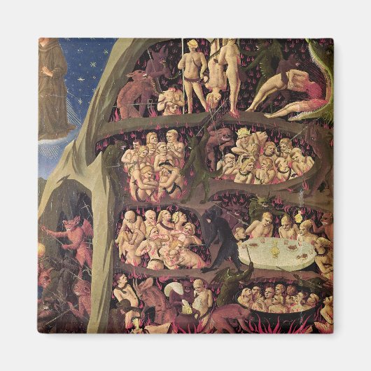 Het laatste arrest, detail van Hell, c.1431 Magneet (Voorkant)