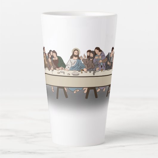 Het Laatste Avondmaal – Christelijk Pasen Latte Mok (Voorkant)
