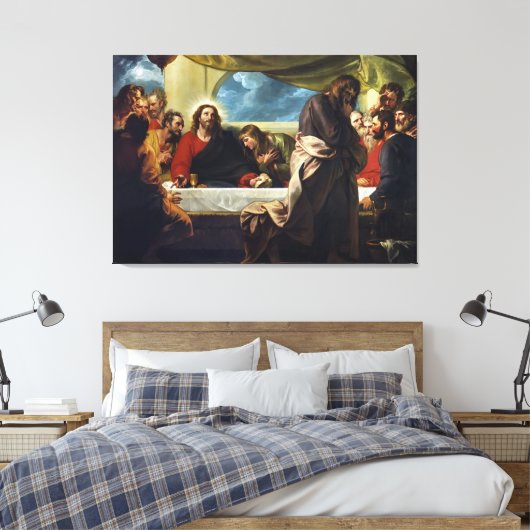 Het Laatste Avondmaal door Benjamin West Canvas Afdruk (Insitu (Slaapkamer))