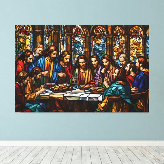 Het Laatste Avondmaal: Een Meesterwerk van het Gel Canvas Afdruk (Insitu (Houten vloer))