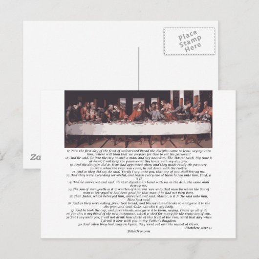 Het laatste Avondmaal - het 26:17 van Matthew - 30 Briefkaart (Voorkant / Achterkant)