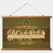 Het Laatste Avondmaal Hout Topped Wandtapijt Hangend Wandkleed (Voorkant)