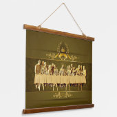 Het Laatste Avondmaal Hout Topped Wandtapijt Hangend Wandkleed (Gebogen)