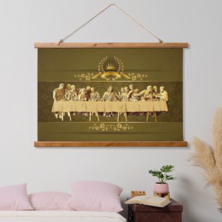 Het Laatste Avondmaal Hout Topped Wandtapijt Hangend Wandkleed