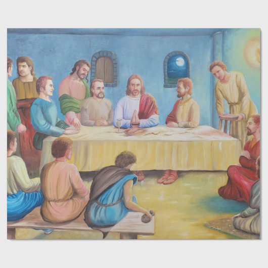 Het Laatste Avondmaal: Jezus en de Discipelen Cadeaupapier (Vlak)
