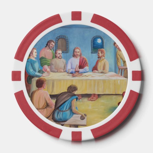 Het Laatste Avondmaal: Jezus en de Discipelen Poker Chips (Voorkant)