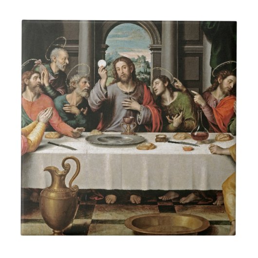 Het Laatste Avondmaal Juan de Juanes Tegeltje (Voorkant)