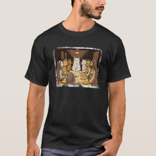 Het laatste avondmaal Katten Bijbel Jezus Christen T-shirt