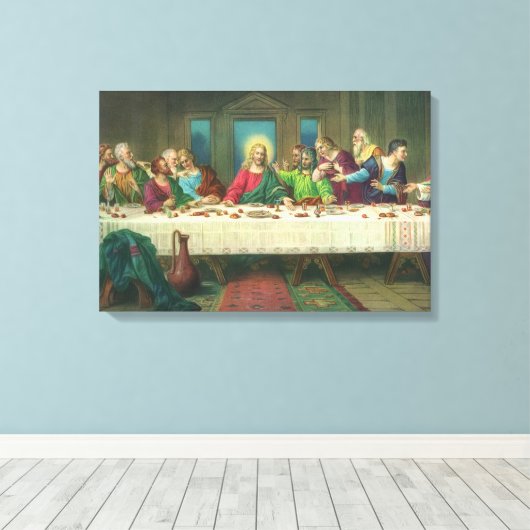 Het Laatste Avondmaal Oorspronkelijk door Leonardo Canvas Afdruk (Insitu (Houten vloer))
