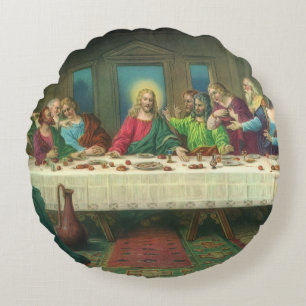 Het Laatste Avondmaal Oorspronkelijk van Leonardo  Rond Kussen