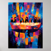 Het Laatste Avondmaal opnieuw bedacht - Abstracte  Poster (Voorkant)