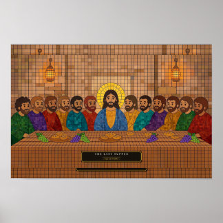 Het Laatste Avondmaal — Rubiks Kubus Mozaïek Poster
