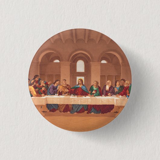 Het Laatste Avondmaal van Jezus Christus Ronde Button 3,2 Cm (Voorkant)