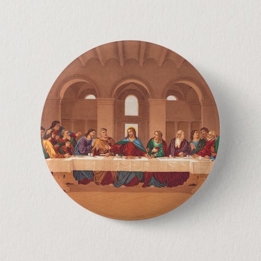 Het Laatste Avondmaal van Jezus Christus Ronde Button 5,7 Cm (Voorkant)