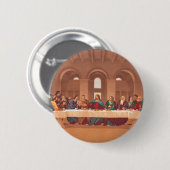 Het Laatste Avondmaal van Jezus Christus Ronde Button 5,7 Cm (Voorkant /achterkant)