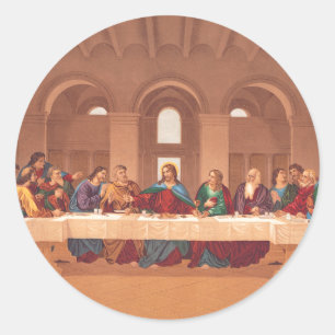 Het Laatste Avondmaal van Jezus Christus Ronde Sticker