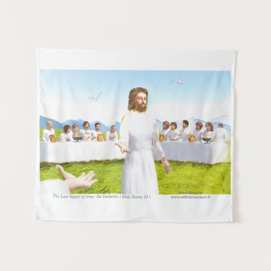 Het laatste avondmaal van Jezus - Eucharistie Wandkleed (Voorkant (horizontaal))