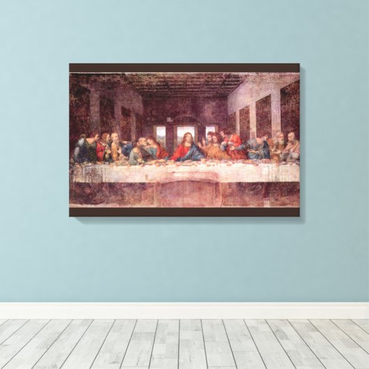 Het Laatste Avondmaal van Leonardo da Vinci Canvas Afdruk (Insitu (Houten vloer))