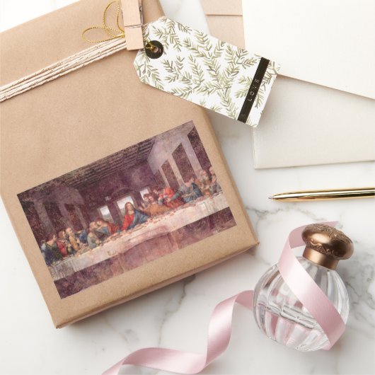 Het Laatste Avondmaal van Leonardo da Vinci Rechthoekige Sticker (Geschenken)
