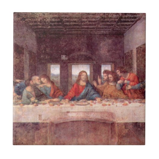 Het Laatste Avondmaal van Leonardo da Vinci Tegeltje (Voorkant)