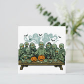Het Laatste Avondmaal van Zombies - Halloween Paro Kaart (Staand voorkant)