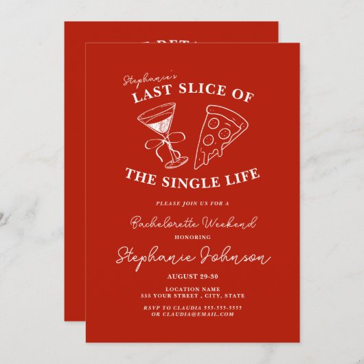 Het laatste deel van de Single Life Bachelorette Kaart (Voorkant / Achterkant)